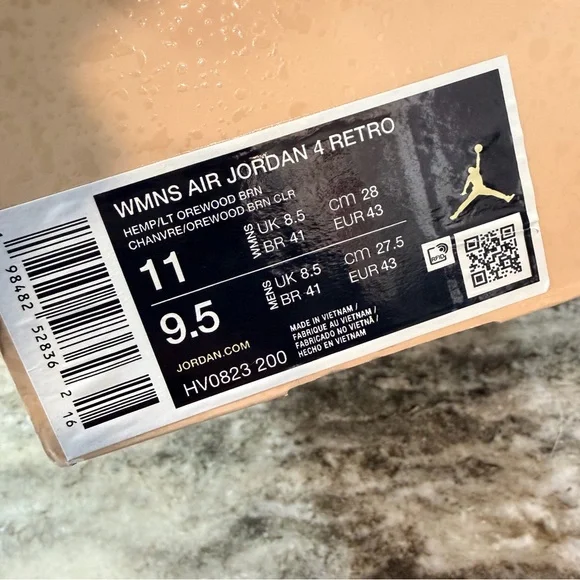 Nike Jordan 4 Retro Cozy Girl New W11 M9.5 - Picture 10 of 13